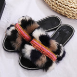 "Color Wool" Chain Slippers