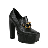 Snake Print Chunky Heels