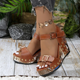 "The Lizzy" Peep-Toe Wedge Sandals