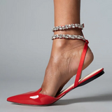 Rhinestone Strap Flat Sandals
