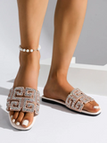 Square-Toe Flat Slippers